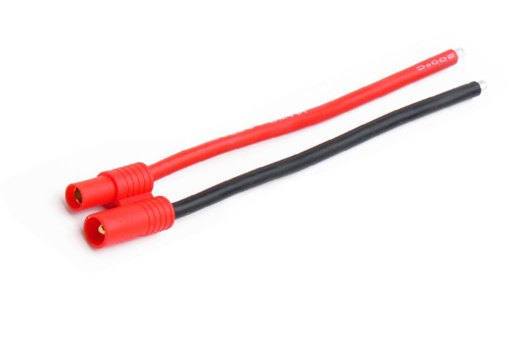 AMASS出品3.5mm帶護(hù)套香蕉插頭單頭接線 線長(zhǎng)10cm14AWG特軟硅膠線 AM-9018