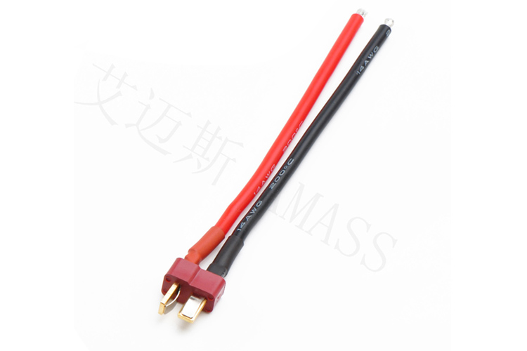 AM-9016 AMASS出品T插單頭接線 公頭/母頭 線長(zhǎng)10cm 14AWG特軟硅膠線
